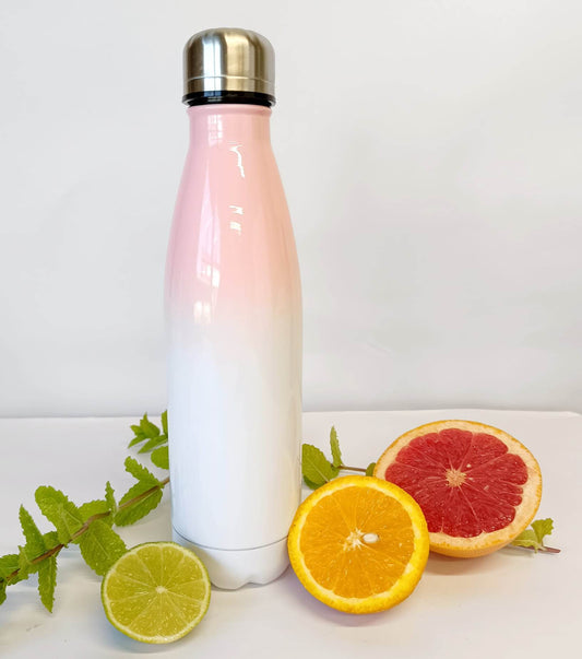 Bouteille isotherme 500 ml / Bi couleur: blanc/rose